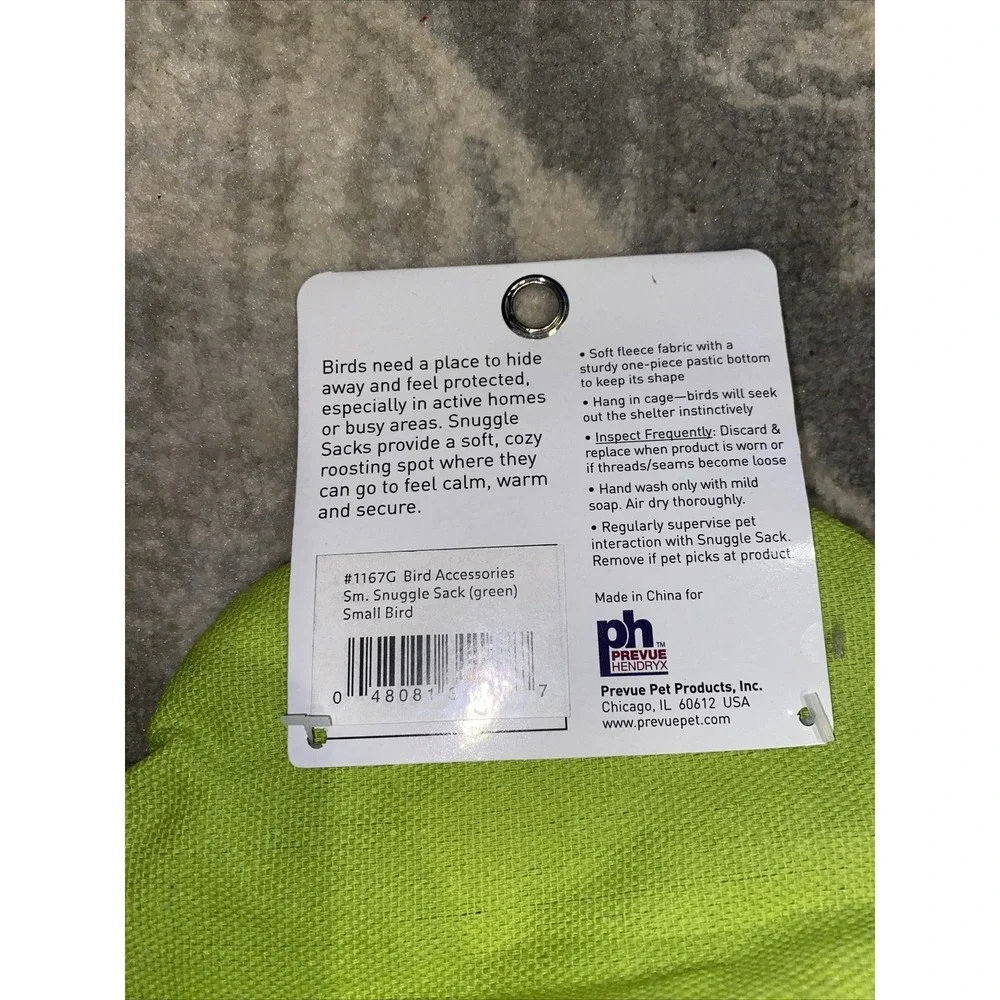 Prevue Small Snuggle Sack Green For‎ Small Bird Birds Cage